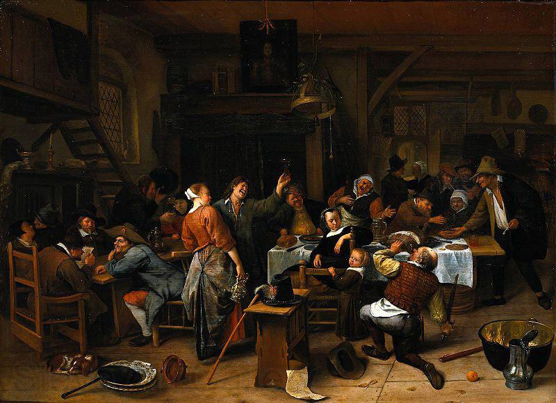 Jan Steen A company celebrating the birthday of Prince William III, 14 November 1660 Spain oil painting art